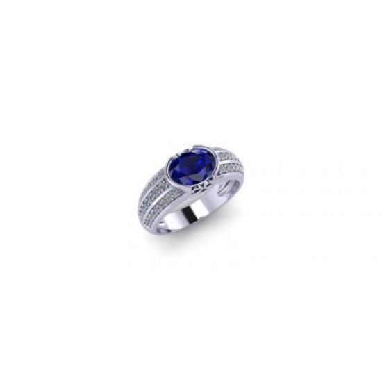 Cool Crystal Blue Kyanite High Street Ring - White Gold