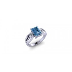 Elegant Blue Tourmaline - White Gold
