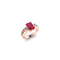Elegant Red Tourmaline - Rose Gold
