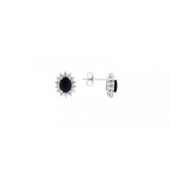 Fashionable Blue Sapphire - White Cubic Zirconia