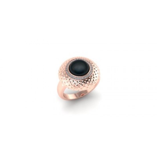 Galaxy Black Onyx Oasis Ring - Rose Gold
