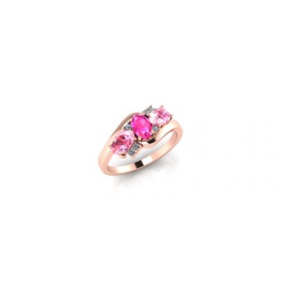 Perfect Emerald Pink Diamond Oasis Ring - Rose Gold