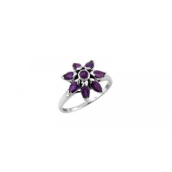 Rich Amethyst Petal Ring