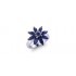 Rich Navy Blue Amethyst Petal Ring - White Gold