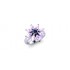 Rich Violet Amethyst Petal Ring - White Gold